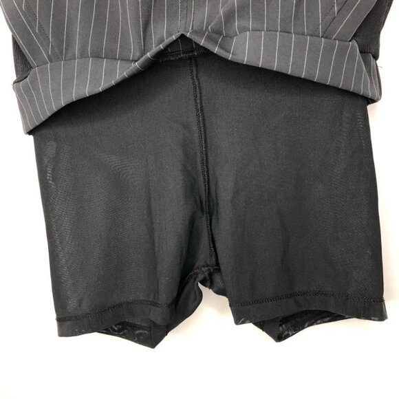 Koral Black Pinstripe Skort Pointed Skirt Hem  Over Mesh Shorts - Picture 3 of 7